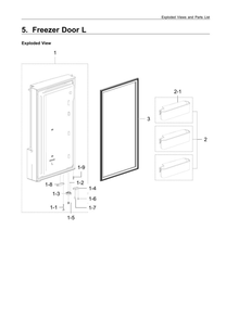 Left Freezer Door Parts Diagram and Parts List for RF28M9580SR AA-01 Samsung Refrigerator
