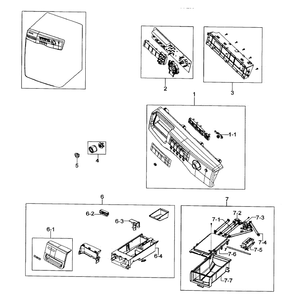 Control Panel Diagram and Parts List for WF317AAS XAA-00 Samsung Washer
