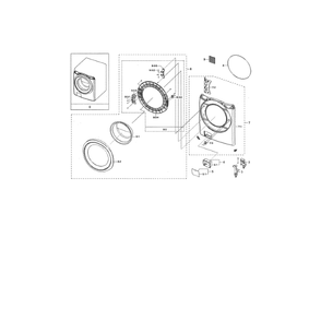 Front Diagram and Parts List for WF45N5300AW US-00 Samsung Washer