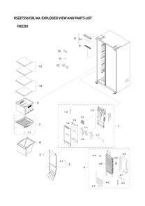 Part Location Diagram of DA97-20625A Samsung Basket Case Assembly (Upper)