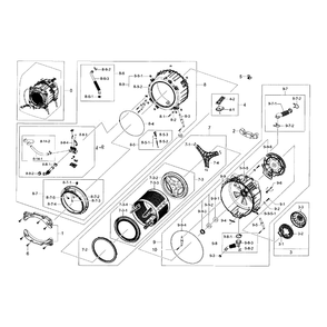 Tub And Drum Diagram and Parts List for WF42H5600AP A2-0000 Samsung Washer