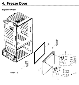 Part Location Diagram of DA67-03331C Samsung Refrigerator cap handle