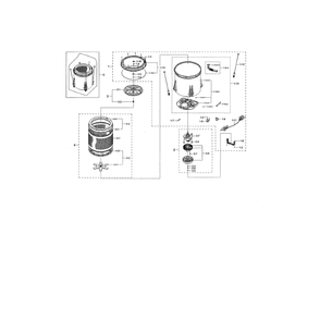 Tub Diagram and Parts List for WA45M7050AW A4-04 Samsung Washer