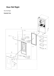 Right Refrigerator Door Parts Diagram and Parts List for RF30BB6900AW AA-00 Samsung Refrigerator