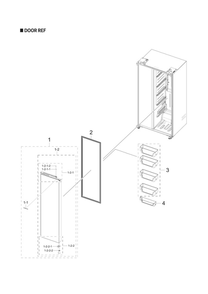 Refrigerator Door Parts Diagram and Parts List for RS23A500ASG AA-00 Samsung Refrigerator