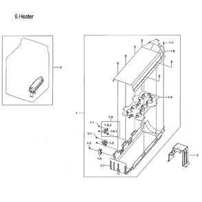 Duct Heater Diagram and Parts List for DVE52M8650W A3-0000 Samsung Dryer