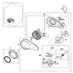 Motor Assembly Diagram and Parts List for DV520AEP XAA-0002 Samsung Dryer