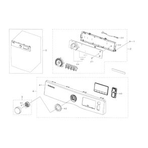 Control Panel Diagram and Parts List for DV22K6800EW A1-0001 Samsung Dryer