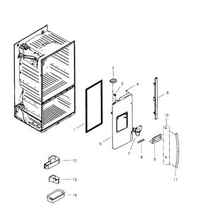Left Door Diagram and Parts List for RF268ABBP XAA-00 Samsung Refrigerator