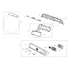 Control Panel Diagram and Parts List for WA40J3000AW A2-0000 Samsung Washer