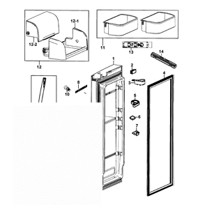Door Right Diagram and Parts List for RF266AZPN XAA-0000 Samsung Refrigerator