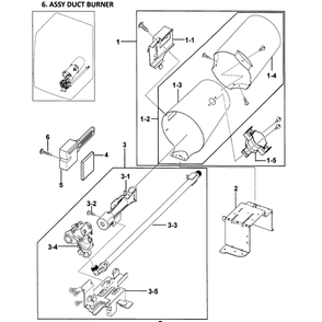 Heater Assembly Diagram and Parts List for DV328AGW XAA-00 Samsung Dryer
