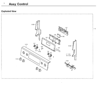 Control Diagram and Parts List for NE59J7630SG AA-0002 Samsung Range