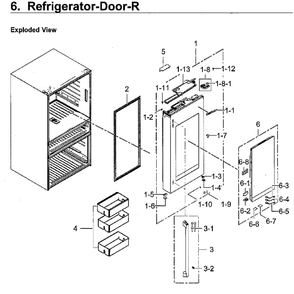Fridge Door Rt Diagram and Parts List for RF23M8590SR AA-0000 Samsung Refrigerator