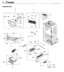 Freezer Diagram and Parts List for RF28JBEDBSR AA-0003 Samsung Refrigerator