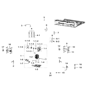 Cycle Diagram and Parts List for RF32FMQDBSR AA-06 Samsung Refrigerator