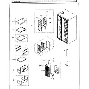 Freezer Diagram and Parts List for RH25H5611BC AA-02 Samsung Refrigerator
