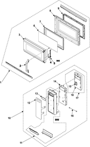 Ctrl Panel/door Asy-smh7178ste Diagram and Parts List for SMH7178STE XAA Samsung Microwave