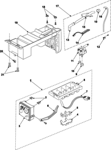 Part Location Diagram of DA61-70254A Samsung SUPPORT-GASKET;ICE-MAKER