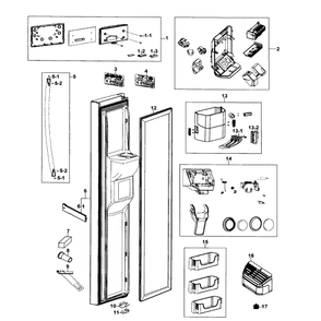 Freezer Door Diagram and Parts List for RS267TDPN XAA-00 Samsung Refrigerator