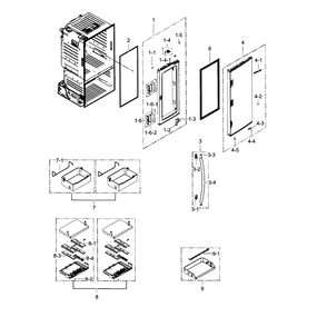 Refrigerator Door R Diagram and Parts List for RF30HBEDBSR AA-03 Samsung Refrigerator