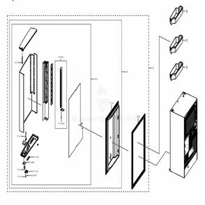 Freezer Door R Diagram and Parts List for RF22K9381SG (AA)(0005) Samsung Refrigerator