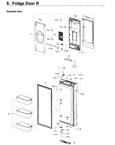 Fridge Door R Diagram and Parts List for RF22K9581SR AA-0000 Samsung Refrigerator