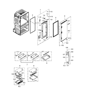 Part Location Diagram of DA82-02227Q Samsung Packing Service Kit Assembly