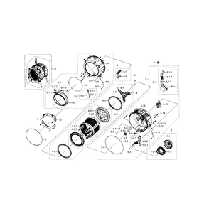 Tub And Drum Diagram and Parts List for WF448AAE XAA-0002 Samsung Washer