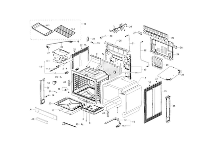 Main Assy Diagram and Parts List for NX58F5500SB AA-0001 Samsung Range