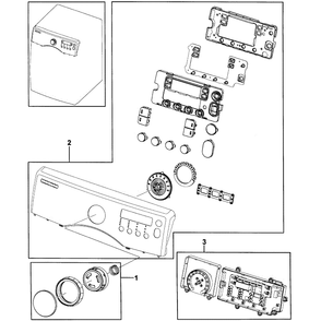 Control Panel Diagram and Parts List for DV331AER XAA-0000 Samsung Dryer