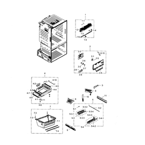 Freezer Diagram and Parts List for RF28HFEDBSR AA-01 Samsung Refrigerator