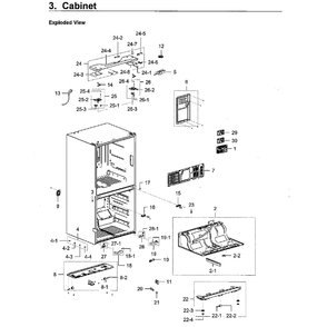Cabinet Diagram and Parts List for RF28K9380SG AA-01 Samsung Refrigerator