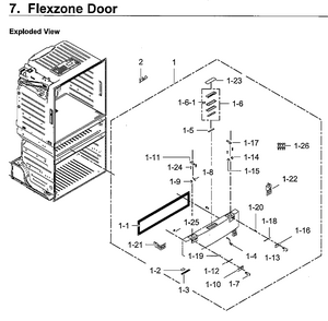 Door Right Diagram and Parts List for RF28HMEDBWW AA-0012 Samsung Refrigerator