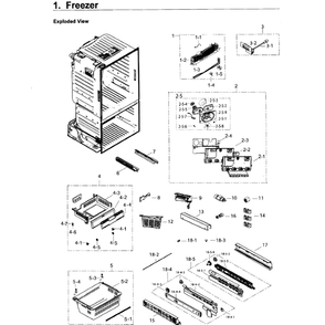 Freezer Diagram and Parts List for RF26J7500SR (AA)(0003) Samsung Refrigerator