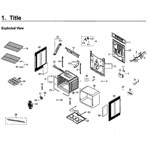 Main Assembly Diagram and Parts List for NE59M4320SG AA-0000 Samsung Microwave Oven Combo