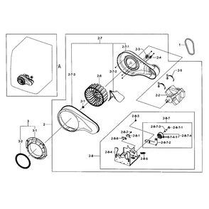 Motor Duct Diagram and Parts List for DV457GVGSGR AA-02 Samsung Dryer