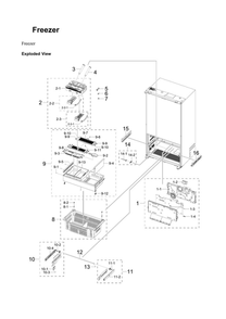 Freezer Diagram and Parts List for RF23BB820012 AA-00 Samsung Refrigerator