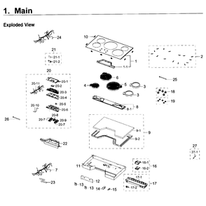 Cooktop Diagram and Parts List for NZ36K6430RS AA-0000 Samsung Cooktop