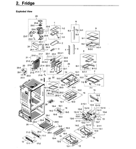Fridge Diagram and Parts List for RF28HFEDBWW AA-0011 Samsung Refrigerator