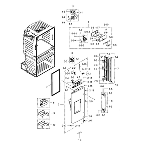 Refrigerator Door L Diagram and Parts List for RF28HMEDBSR AA-0009 Samsung Refrigerator