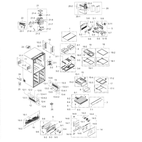 Fridge Diagram and Parts List for RF34H9950S4 (AA)(0002) Samsung Refrigerator