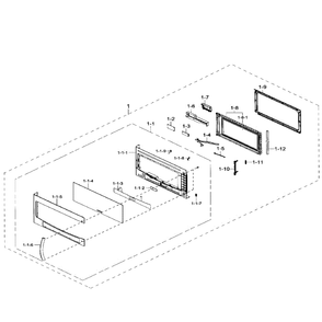Part Location Diagram of DE94-03530F Samsung Door Assembly