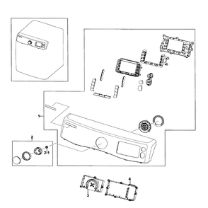 Control Panel Diagram and Parts List for DV511AGW XAA-02 Samsung Dryer