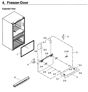 Freezer Door Diagram and Parts List for RF22KREDBSR AA-0002 Samsung Refrigerator