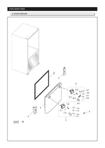 Freezer Door Diagram and Parts List for RF263BEAESG AA-03 Samsung Refrigerator
