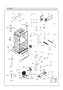 Cabinet Parts Diagram and Parts List for RF25HMEDBSR AA-12 Samsung Refrigerator