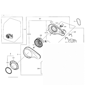 Motor Assembly Diagram and Parts List for DV431AGW XAA-02 Samsung Dryer