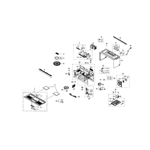 Main Assembly Diagram and Parts List for ME16H702SEB AA-01 Samsung Microwave
