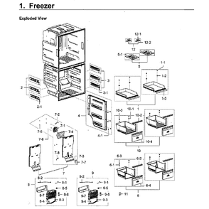 Freezer Diagram and Parts List for RF28K9380SG AA-01 Samsung Refrigerator